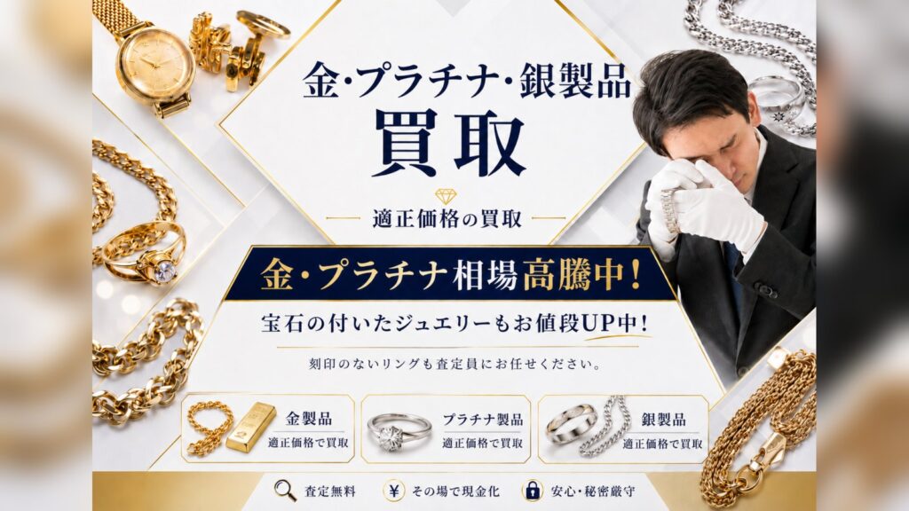 金・プラチナ相場が高騰中！今が売り時の理由【大阪市大正区】